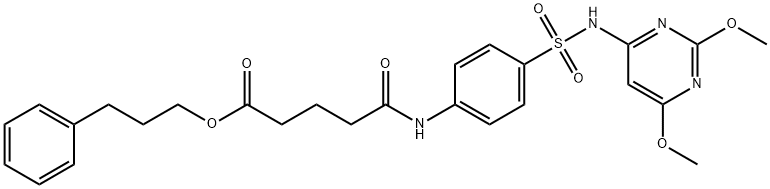 3-phenylpropyl 5-[(4-{[(2,6-dimethoxy-4-pyrimidinyl)amino]sulfonyl}phenyl)amino]-5-oxopentanoate 구조식 이미지