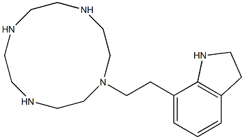 1H-Indole, 2,3-dihydro-7-[2-(1,4,7,10-tetraazacyclododec-1-yl)ethyl]- Structure