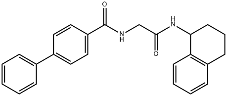 N-[2-oxo-2-(1,2,3,4-tetrahydronaphthalen-1-ylamino)ethyl]biphenyl-4-carboxamide 구조식 이미지