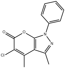 Pyrano[2,3-c]pyrazol-6(1H)-one,5-chloro-3,4-dimethyl-1-phenyl- 구조식 이미지