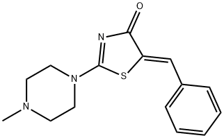 (Z)-5-benzylidene-2-(4-methylpiperazin-1-yl)thiazol-4(5H)-one 구조식 이미지