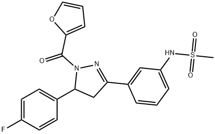 N-(3-(5-(4-fluorophenyl)-1-(furan-2-carbonyl)-4,5-dihydro-1H-pyrazol-3-yl)phenyl)methanesulfonamide Structure