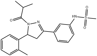 N-(3-(1-isobutyryl-5-(o-tolyl)-4,5-dihydro-1H-pyrazol-3-yl)phenyl)methanesulfonamide Structure
