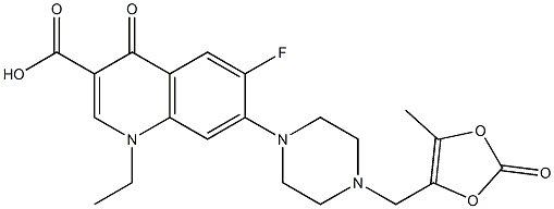 1-ethyl-6-fluoro-7-[4-[(5-methyl-2-oxo-1,3-dioxol-4-yl)methyl]piperazin-1-yl]-4-oxo-quinoline-3-carboxylic acid Structure