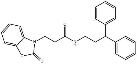 N-(3,3-diphenylpropyl)-3-(2-oxobenzo[d]oxazol-3(2H)-yl)propanamide 구조식 이미지