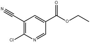 3-Pyridinecarboxylic acid, 6-chloro-5-cyano-, ethyl ester 구조식 이미지