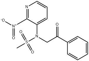 N-(2-nitro-3-pyridinyl)-N-(2-oxo-2-phenylethyl)methanesulfonamide Structure