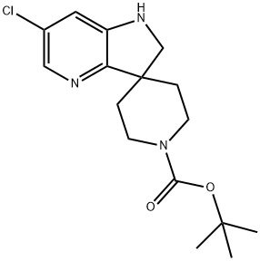 TERT-BUTYL 6-CHLORO-1,2-DIHYDROSPIRO[PIPERIDINE-4,3-PYRROLO[3,2-B]PYRIDINE]-1-CARBOXYLATE Structure