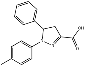 1-(4-methylphenyl)-5-phenyl-4,5-dihydro-1H-pyrazole-3-carboxylic acid 구조식 이미지