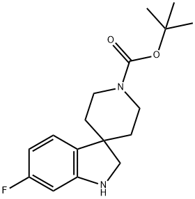 tert-Butyl 6-fluoro-1,2-dihydrospiro[indole-3,4'-piperidine]-1'-carboxylate Structure