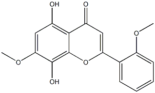 4H-1-Benzopyran-4-one, 5,8-dihydroxy-7-methoxy-2-(2-methoxyphenyl)- 구조식 이미지
