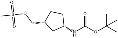 ((1R,3S)-3-((tert-butoxycarbonyl)amino)cyclopentyl)methyl methanesulfonate Structure