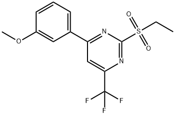 2-(ethylsulfonyl)-4-(3-methoxyphenyl)-6-(trifluoromethyl)pyrimidine 구조식 이미지