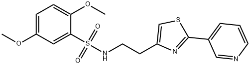 2,5-dimethoxy-N-(2-(2-(pyridin-3-yl)thiazol-4-yl)ethyl)benzenesulfonamide 구조식 이미지