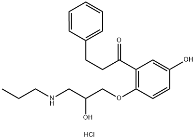 1-[5-hydroxy-2-[2-hydroxy-3-(propylamino)propoxy]phenyl]-3-phenylpropan-1-one:hydrochloride Structure