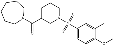 azepan-1-yl{1-[(4-methoxy-3-methylphenyl)sulfonyl]piperidin-3-yl}methanone 구조식 이미지