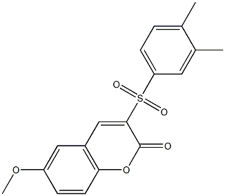 3-(3,4-dimethylphenyl)sulfonyl-6-methoxychromen-2-one Structure