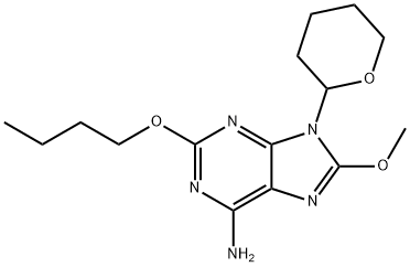 2-butoxy-8-methoxy-9-(tetrahydro-2H-pyran-2-yl)-9H-purin-6-amine Structure