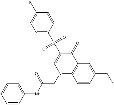 2-[6-ethyl-3-(4-fluorophenyl)sulfonyl-4-oxoquinolin-1-yl]-N-phenylacetamide Structure