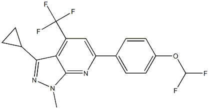 3-cyclopropyl-6-[4-(difluoromethoxy)phenyl]-1-methyl-4-(trifluoromethyl)pyrazolo[3,4-b]pyridine Structure