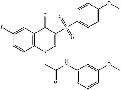 2-[6-fluoro-3-(4-methoxyphenyl)sulfonyl-4-oxoquinolin-1-yl]-N-(3-methoxyphenyl)acetamide Structure
