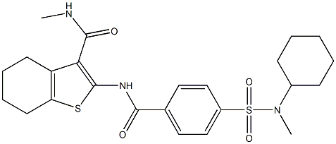 2-[[4-[cyclohexyl(methyl)sulfamoyl]benzoyl]amino]-N-methyl-4,5,6,7-tetrahydro-1-benzothiophene-3-carboxamide Structure