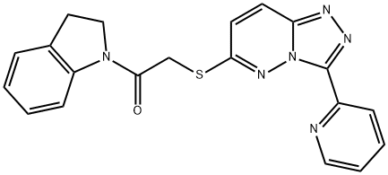 1-(2,3-dihydroindol-1-yl)-2-[(3-pyridin-2-yl-[1,2,4]triazolo[4,3-b]pyridazin-6-yl)sulfanyl]ethanone Structure