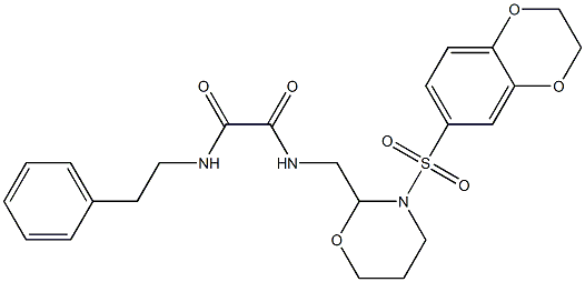 N'-[[3-(2,3-dihydro-1,4-benzodioxin-6-ylsulfonyl)-1,3-oxazinan-2-yl]methyl]-N-(2-phenylethyl)oxamide Structure