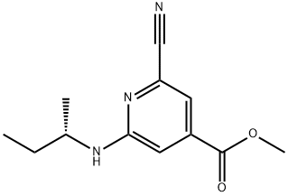 4-Pyridinecarboxylic acid, 2-cyano-6-[[(1S)-1-methylpropyl]amino]-, methyl ester 구조식 이미지
