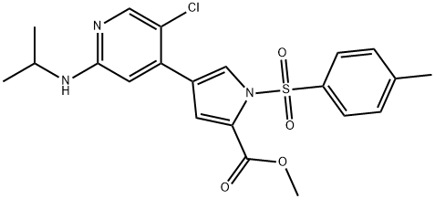 methyl 4-(5-chloro-2-(isopropylamino)pyridin-4-yl)-1-tosyl-1H-pyrrole-2-carboxylate Structure