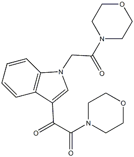 1-morpholin-4-yl-2-[1-(2-morpholin-4-yl-2-oxoethyl)indol-3-yl]ethane-1,2-dione Structure