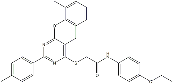 N-(4-ethoxyphenyl)-2-[[9-methyl-2-(4-methylphenyl)-5H-chromeno[2,3-d]pyrimidin-4-yl]sulfanyl]acetamide Structure