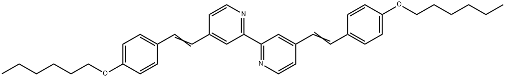 2,2'-Bipyridine, 4,4'-bis[2-[4-(hexyloxy)phenyl]ethenyl]- Structure