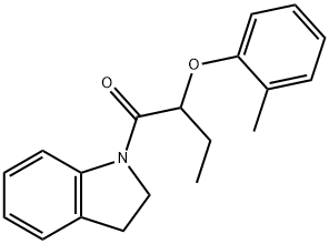 1-[2-(2-methylphenoxy)butanoyl]indoline Structure