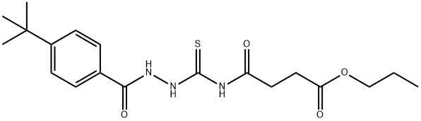 propyl 4-({[2-(4-tert-butylbenzoyl)hydrazino]carbonothioyl}amino)-4-oxobutanoate 구조식 이미지