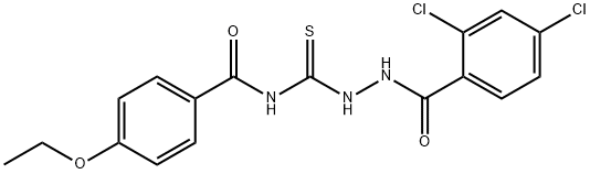N-{[2-(2,4-dichlorobenzoyl)hydrazino]carbonothioyl}-4-ethoxybenzamide 구조식 이미지