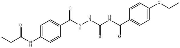 4-ethoxy-N-({2-[4-(propionylamino)benzoyl]hydrazino}carbonothioyl)benzamide 구조식 이미지