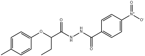 N'-[2-(4-methylphenoxy)butanoyl]-4-nitrobenzohydrazide 구조식 이미지