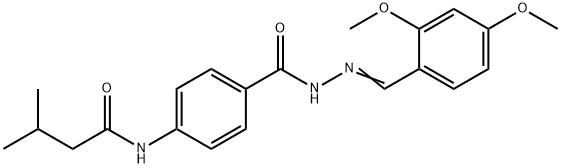 N-(4-{[2-(2,4-dimethoxybenzylidene)hydrazino]carbonyl}phenyl)-3-methylbutanamide 구조식 이미지