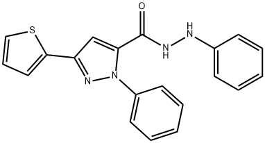 2-Phenyl-5-thiophen-2-yl-2H-pyrazole-3-carboxylic acid N'-phenyl-hydrazide 구조식 이미지