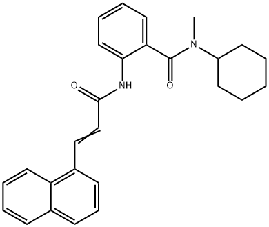 N-cyclohexyl-N-methyl-2-{[3-(1-naphthyl)acryloyl]amino}benzamide 구조식 이미지