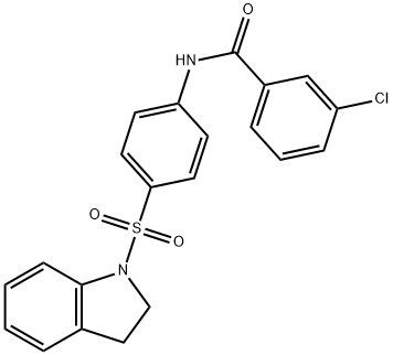3-chloro-N-[4-(2,3-dihydroindol-1-ylsulfonyl)phenyl]benzamide Structure