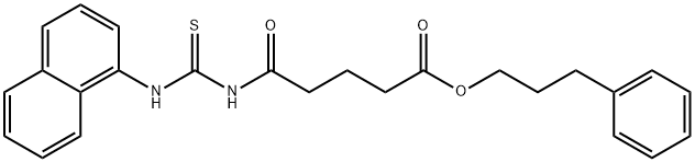 3-phenylpropyl 5-{[(1-naphthylamino)carbonothioyl]amino}-5-oxopentanoate 구조식 이미지