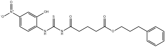 3-phenylpropyl 5-({[(2-hydroxy-4-nitrophenyl)amino]carbonothioyl}amino)-5-oxopentanoate Structure