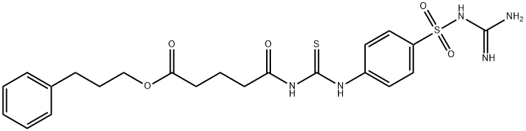 3-phenylpropyl 5-[({[4-({[amino(imino)methyl]amino}sulfonyl)phenyl]amino}carbonothioyl)amino]-5-oxopentanoate 구조식 이미지