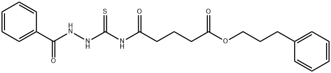 3-phenylpropyl 5-{[(2-benzoylhydrazino)carbonothioyl]amino}-5-oxopentanoate Structure