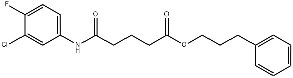 3-phenylpropyl 5-[(3-chloro-4-fluorophenyl)amino]-5-oxopentanoate 구조식 이미지