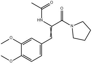 N-[2-(3,4-dimethoxyphenyl)-1-(1-pyrrolidinylcarbonyl)vinyl]acetamide 구조식 이미지