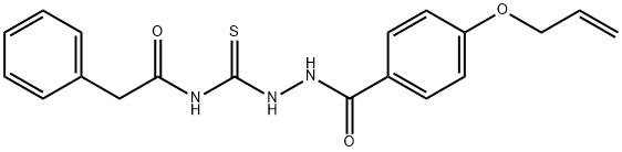 N-({2-[4-(allyloxy)benzoyl]hydrazino}carbonothioyl)-2-phenylacetamide 구조식 이미지