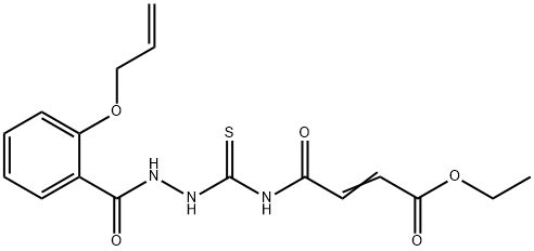 ethyl 4-[({2-[2-(allyloxy)benzoyl]hydrazino}carbonothioyl)amino]-4-oxo-2-butenoate 구조식 이미지